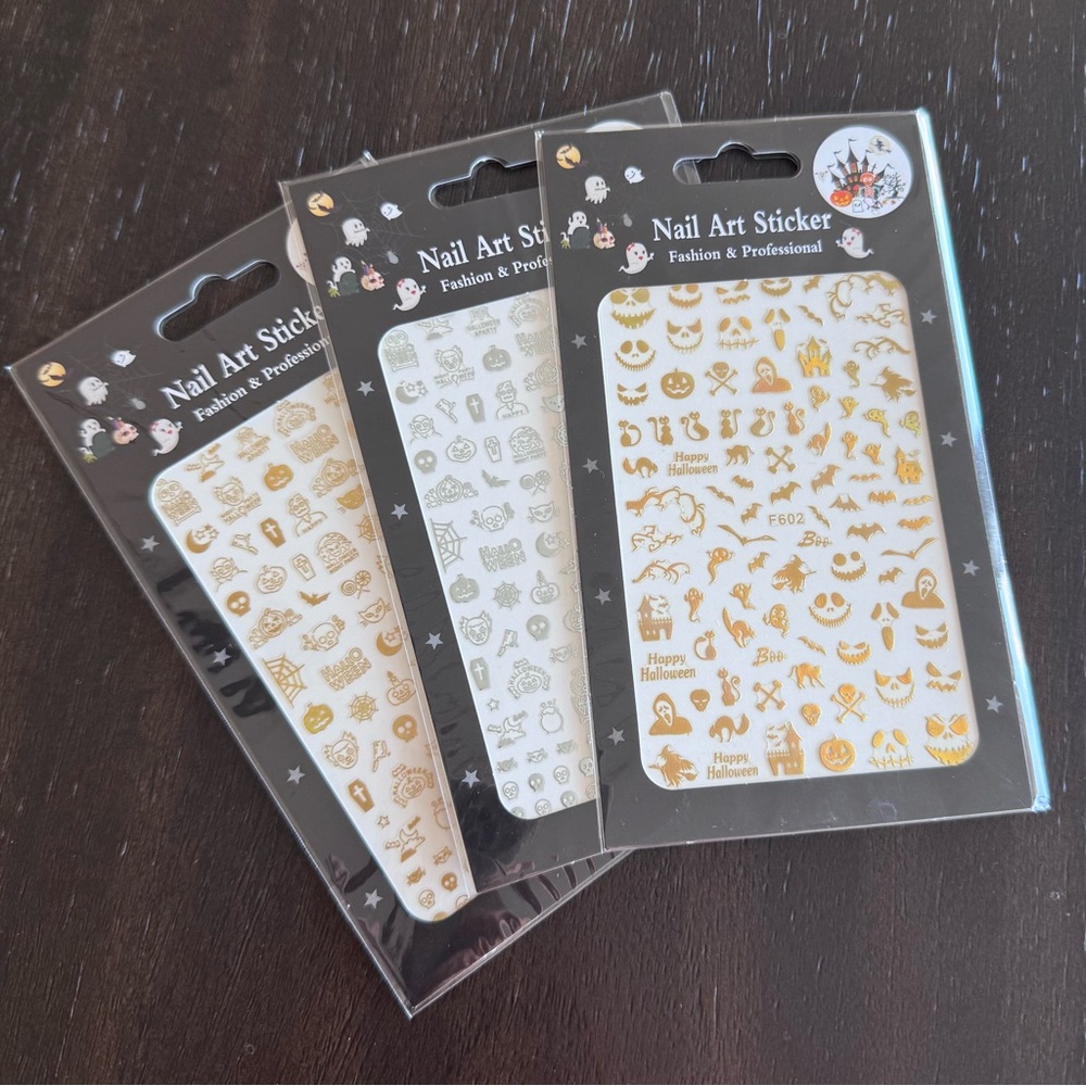 🎃 3 Halloween Nail Art Sticker Sets